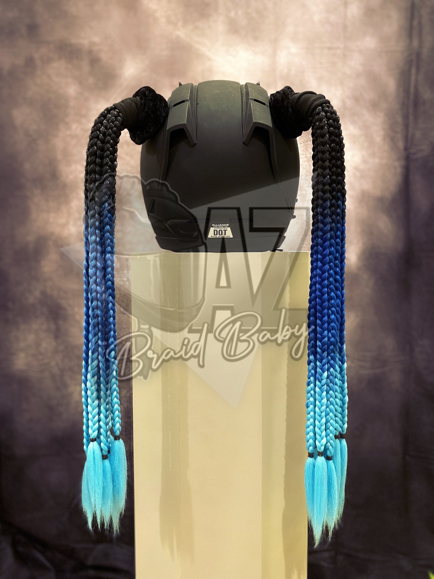 Mini-Zöpfe von Schwarz über Blau bis Aqua