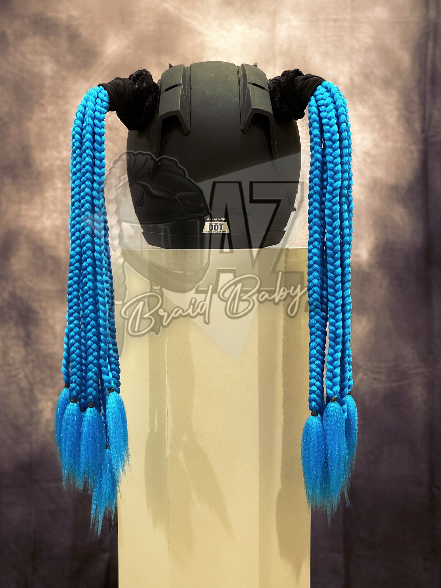 Bright Blue Mini Braids