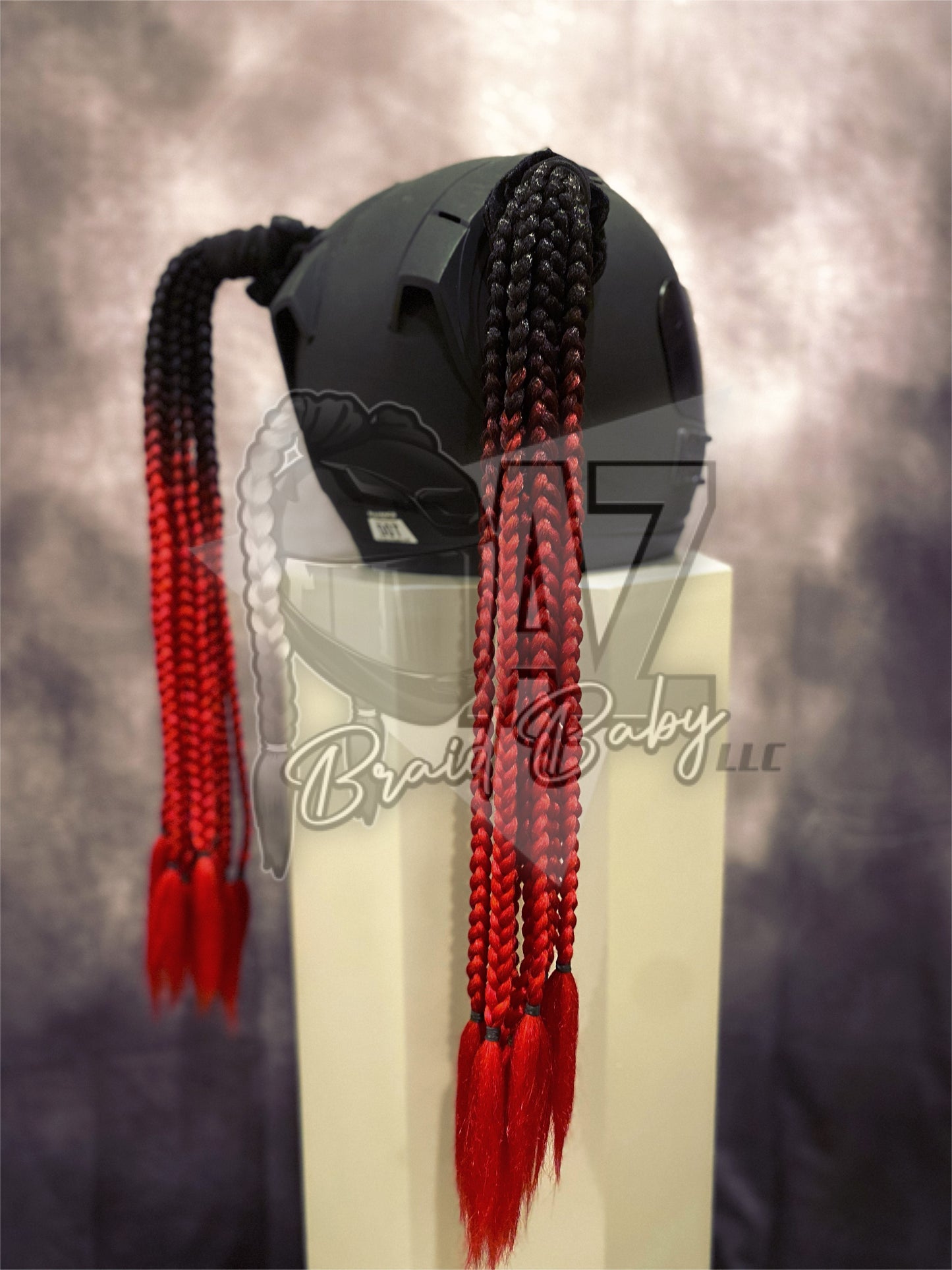 Black to Red Mini Braids