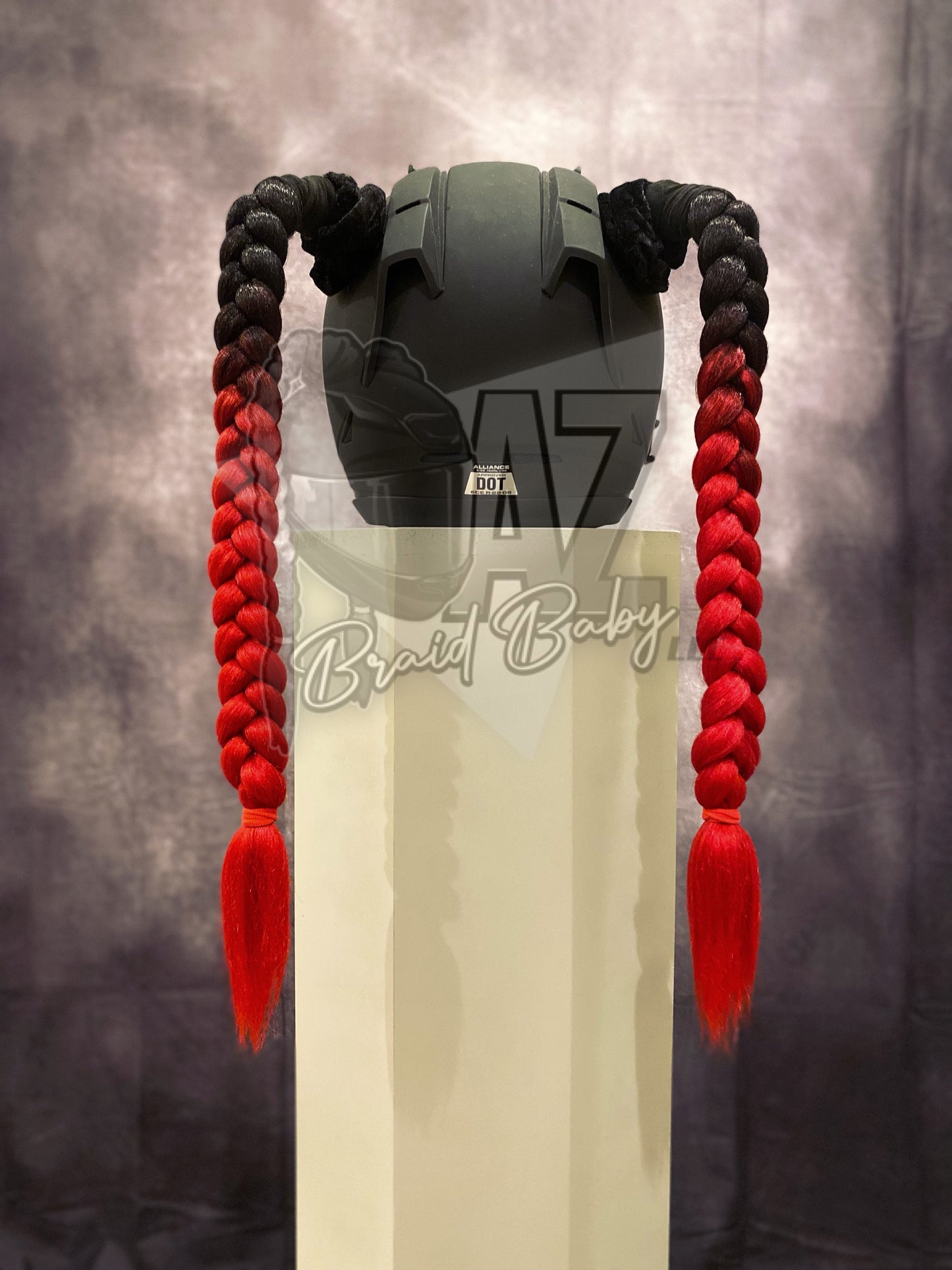 Black to Red Jumbo Braids