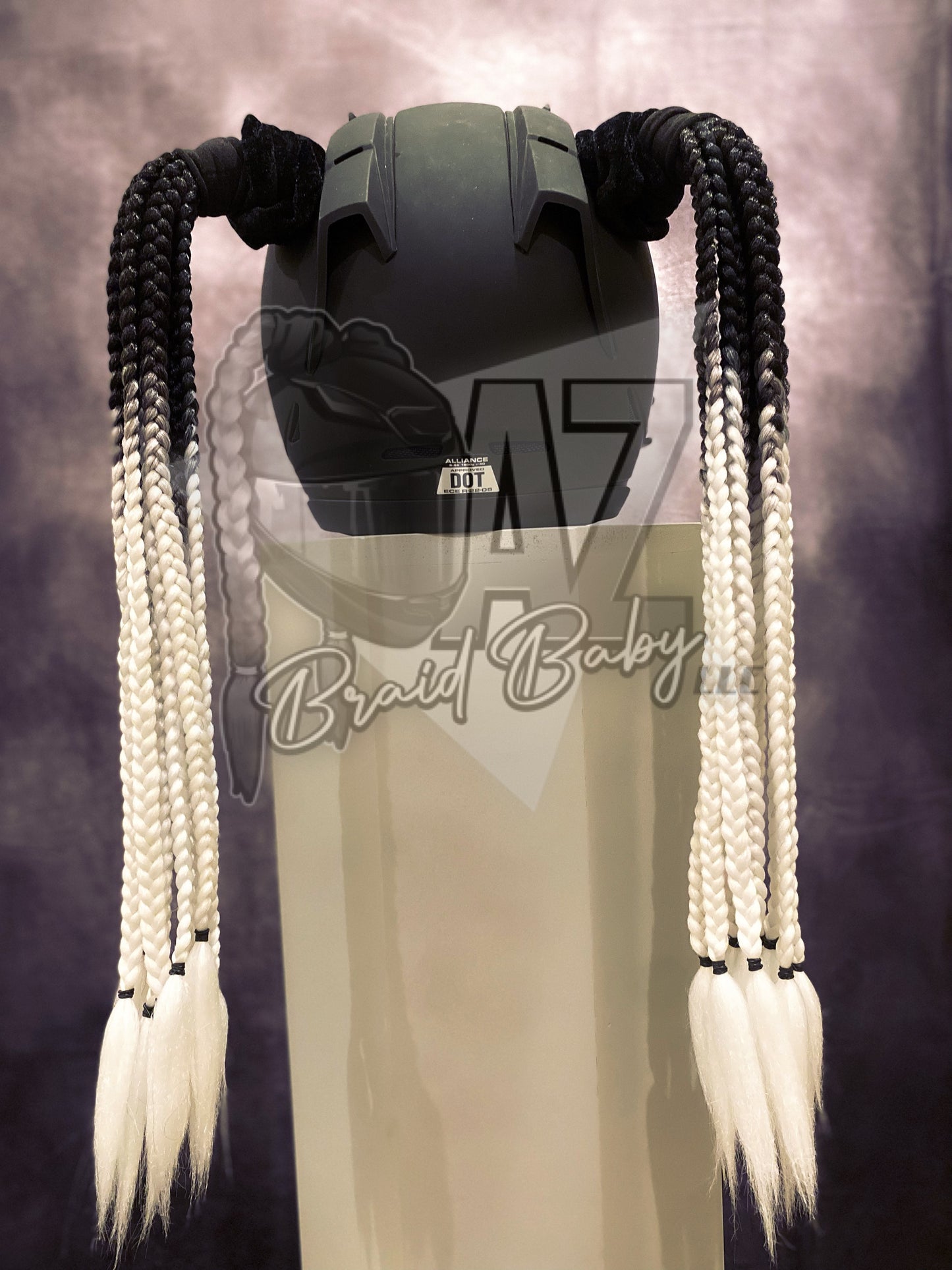 Black to White Mini Braids