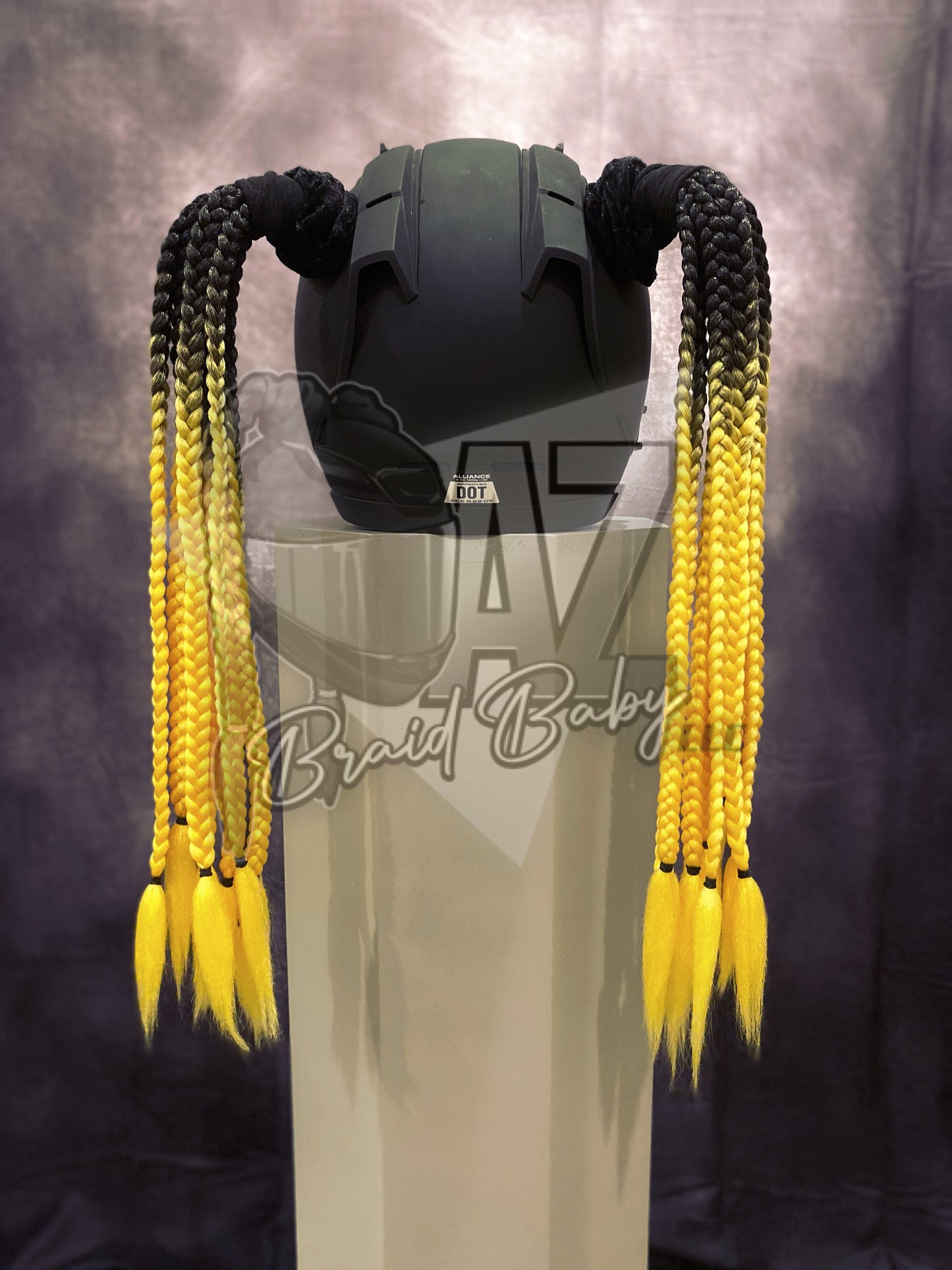 Black to Yellow Mini Braids