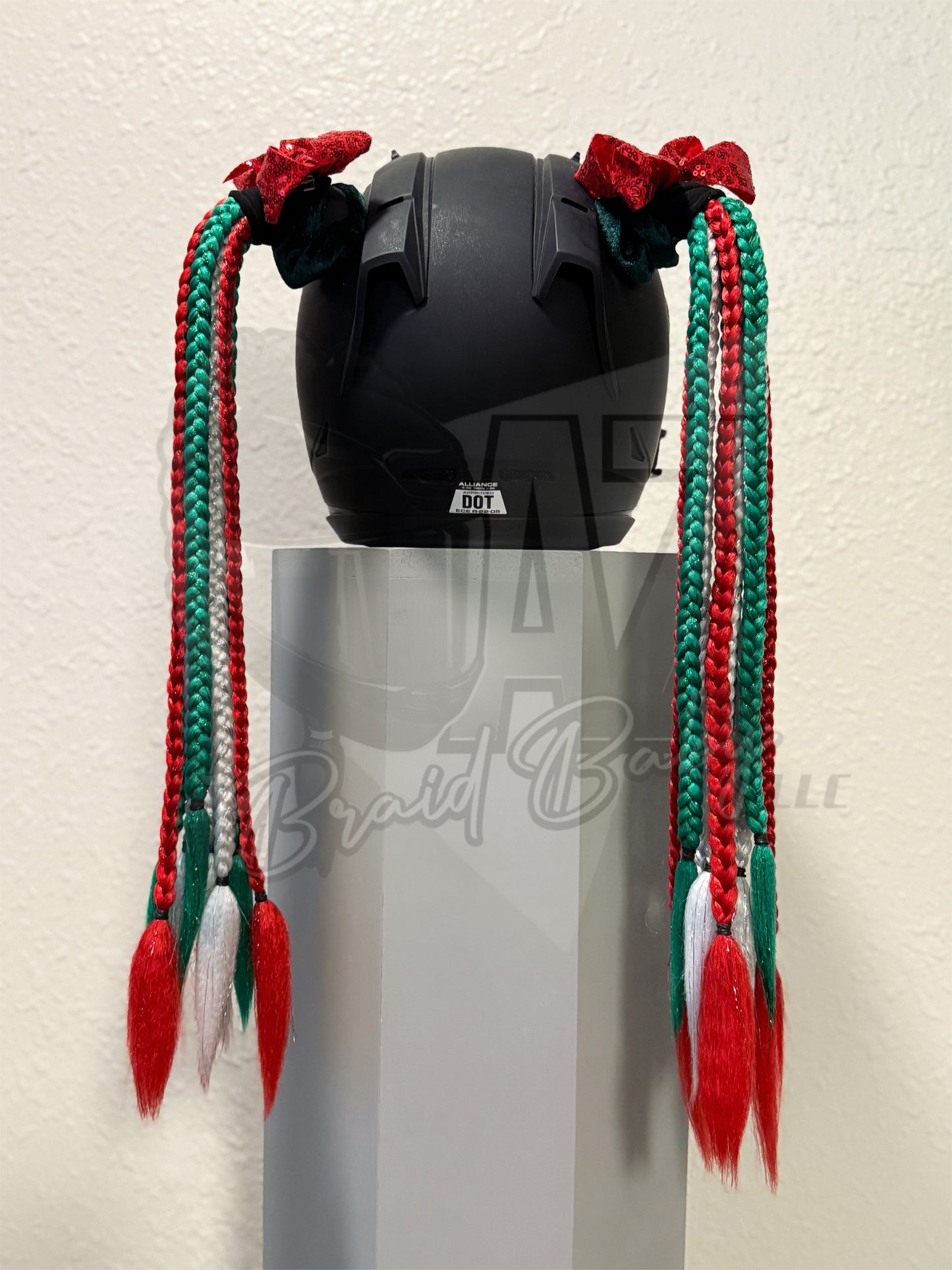 LE "Hoe, Hoe, Hoe" Motorcycle Helmet Mini Braids