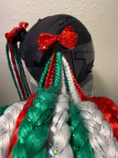 LE "Hoe, Hoe, Hoe" Motorcycle Helmet Mini Braids