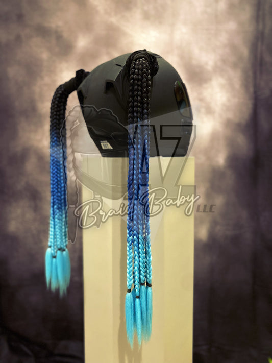 Black to Blue to Aqua Mini Braids