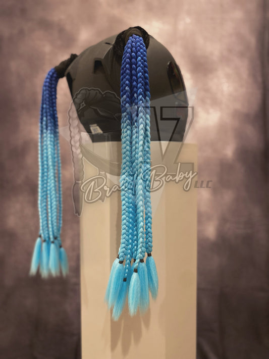 Blue to Light Blue Mini Braids