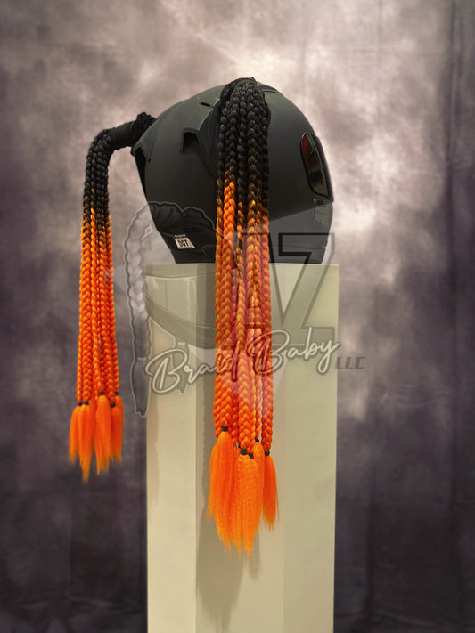 Black to Orange Mini Braids