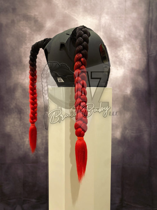 Black to Red Jumbo Braids