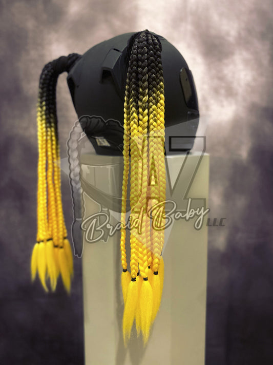 Black to Yellow Mini Braids