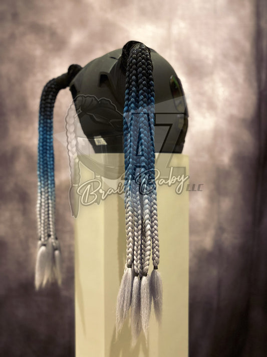 Black to Blue to Grey "Stormy Blue" Mini Braids