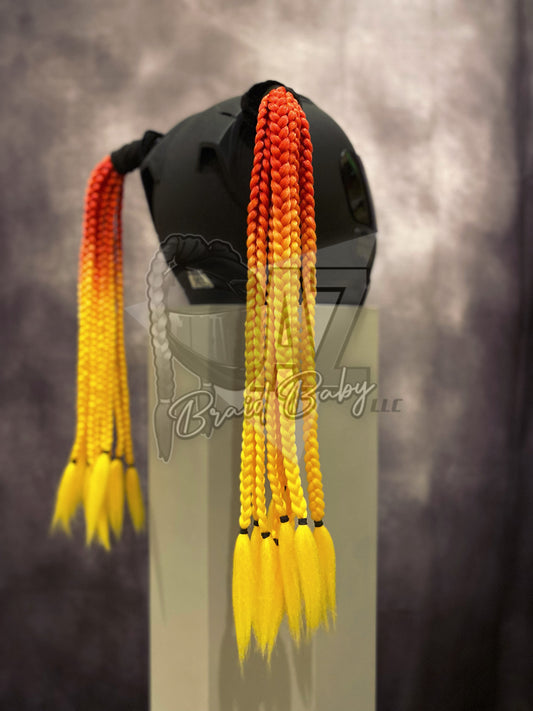 Red to Yellow "Sunfire" Mini Braids